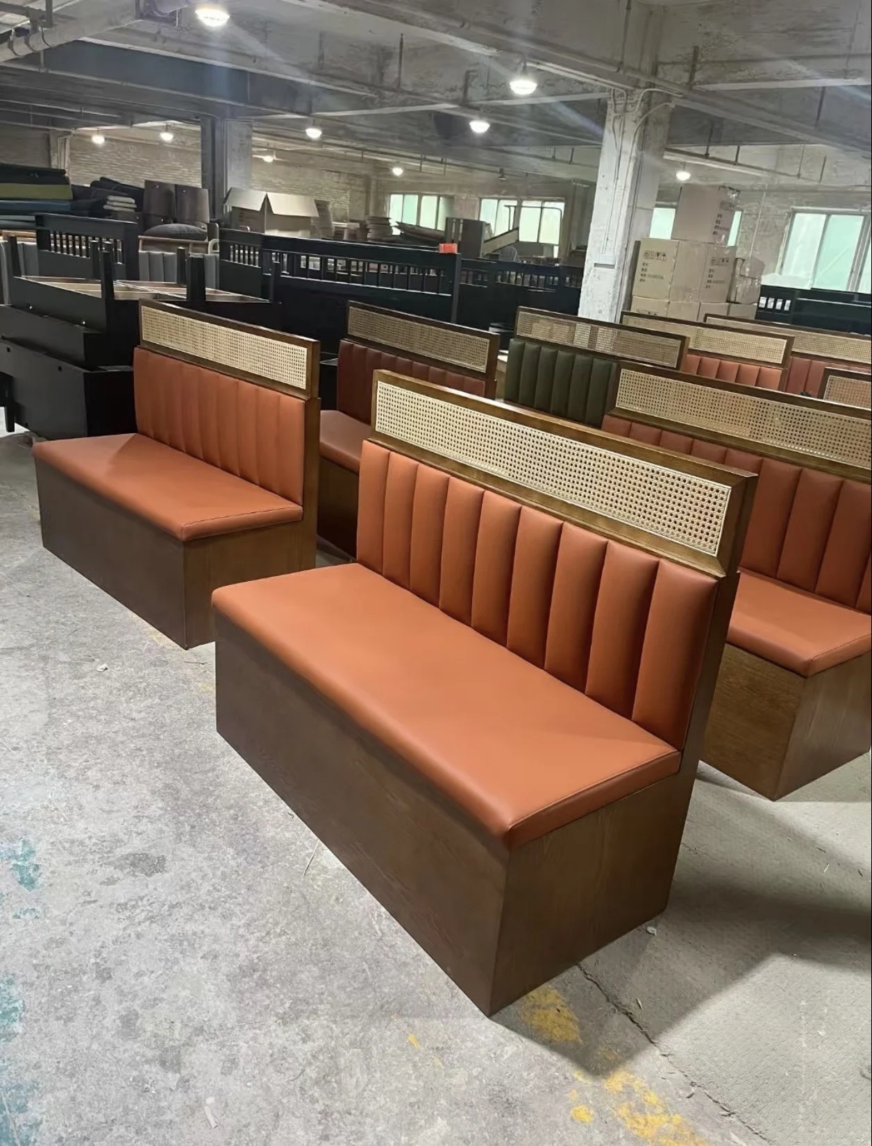 Factory Durable Cheap Long Dining Sofa Booth Seating Set for Commerical Restaurant Hotel Bar Cafe Fast Food Coffe Shop Nightclub