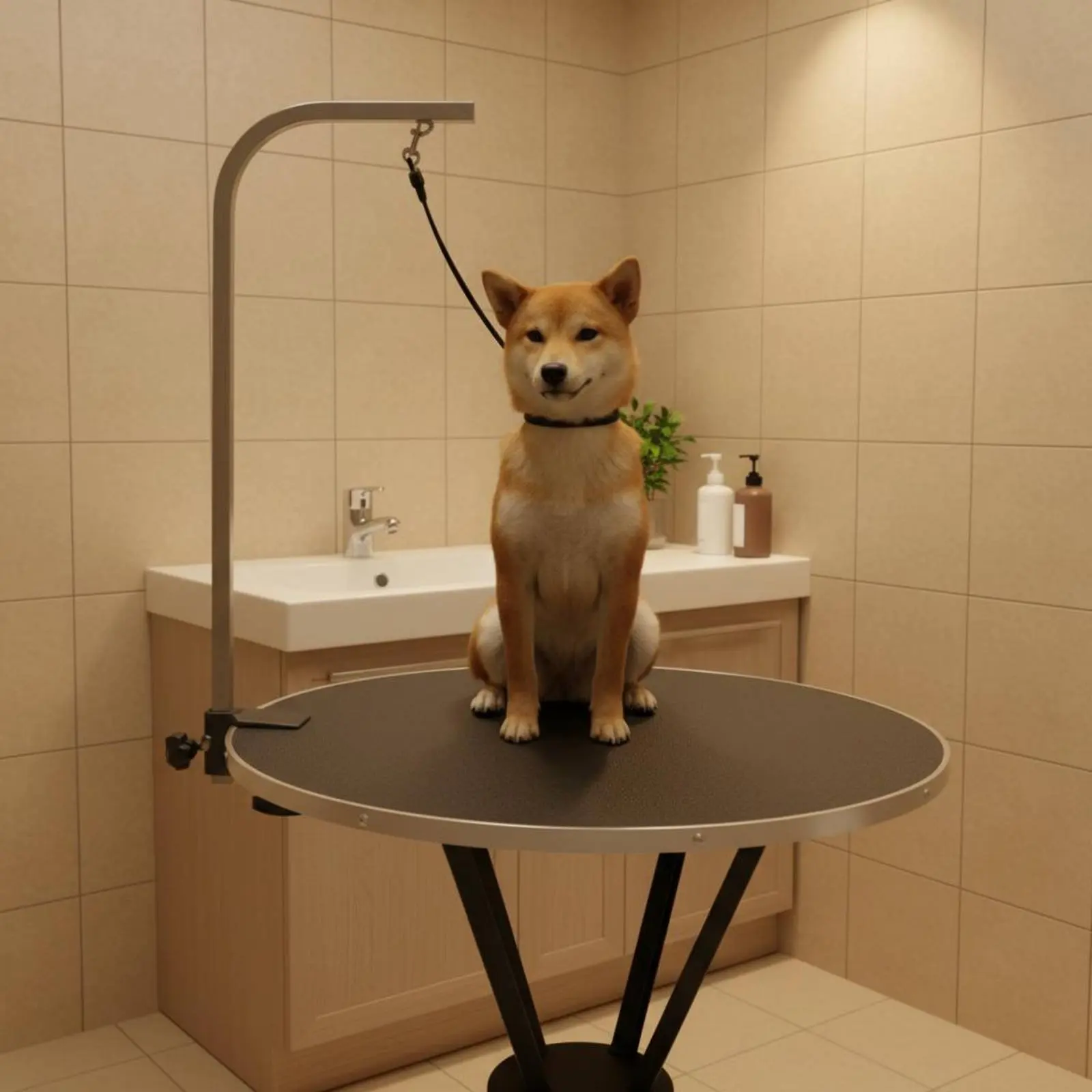 Pet Grooming Restraint Rope Sturdy Grooming Table Noose Suction Holder Pet Tether Anti-Lunge Design for Home Use