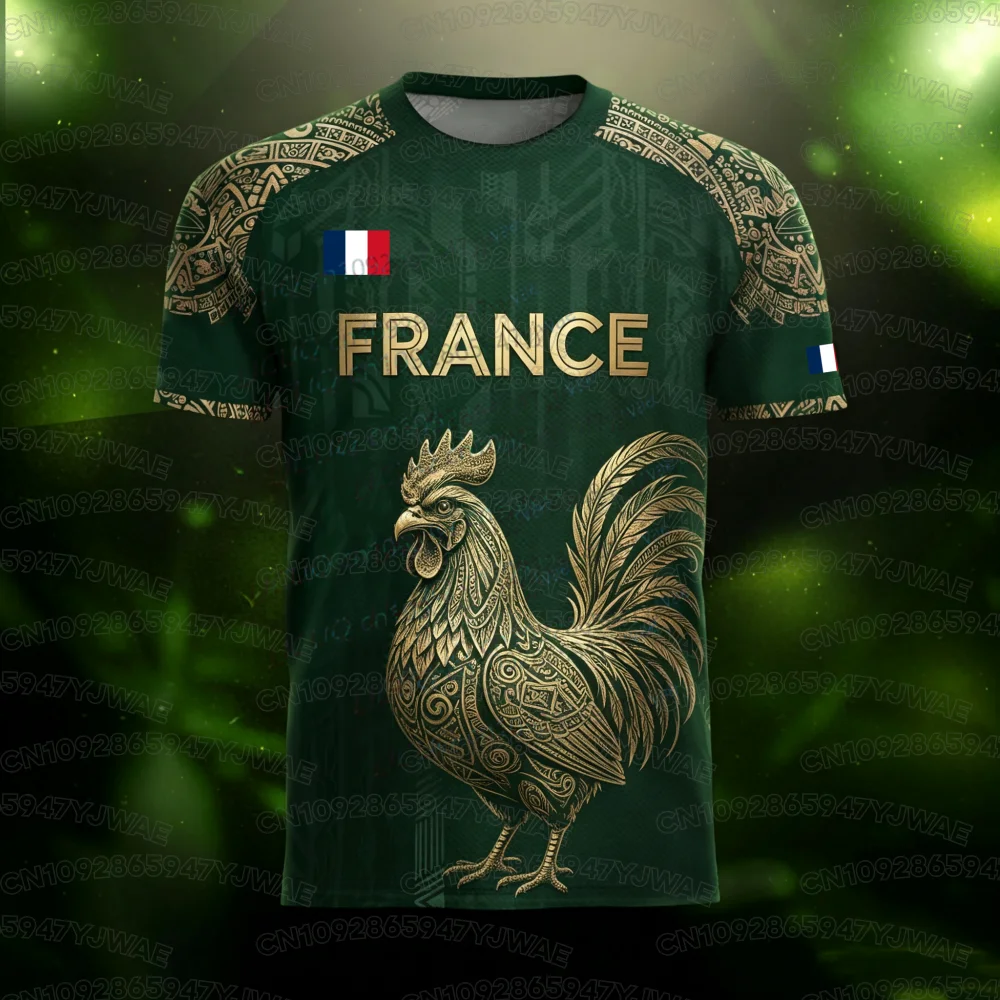 2026 Men's Women's Short Sleeve France National Flag Print  T-shirt 3D Print Tees Outdoor Soccer Jersey Sports Casual Tops