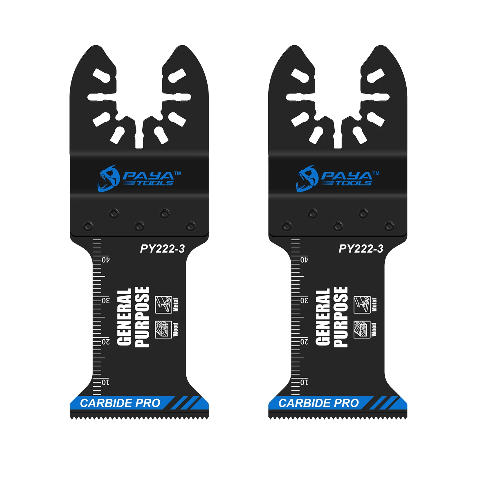 

PAYA 2PCS Carbide Pro Oscillating Saw Blades Set General Purpose Quick Release for Wood with Nails Sheet Metal Aluminium Cutting
