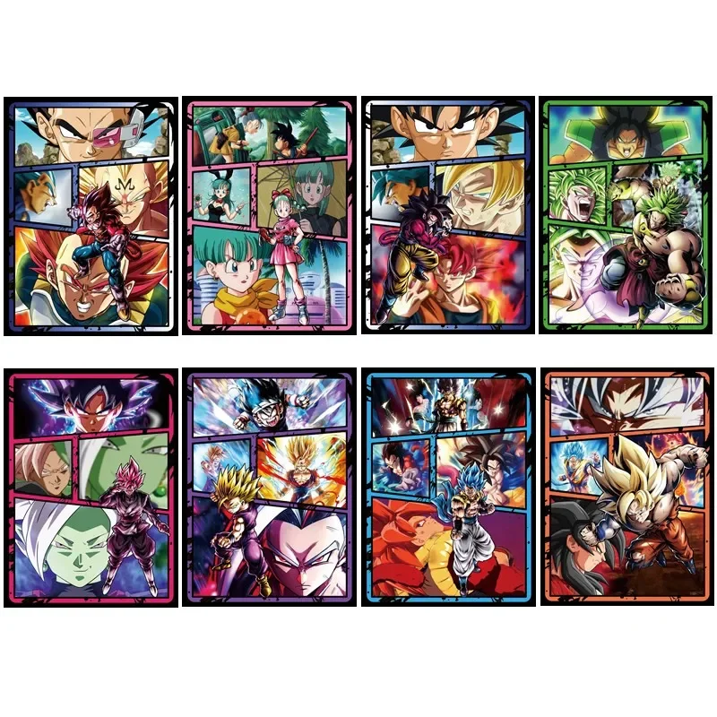 8Pcs/set Anime Anime Card Dragon Ball GT Z Goku Gohan Vegeta Broly Bulma Super Saiyan Toy Gift Game DIY Comic Collection Card