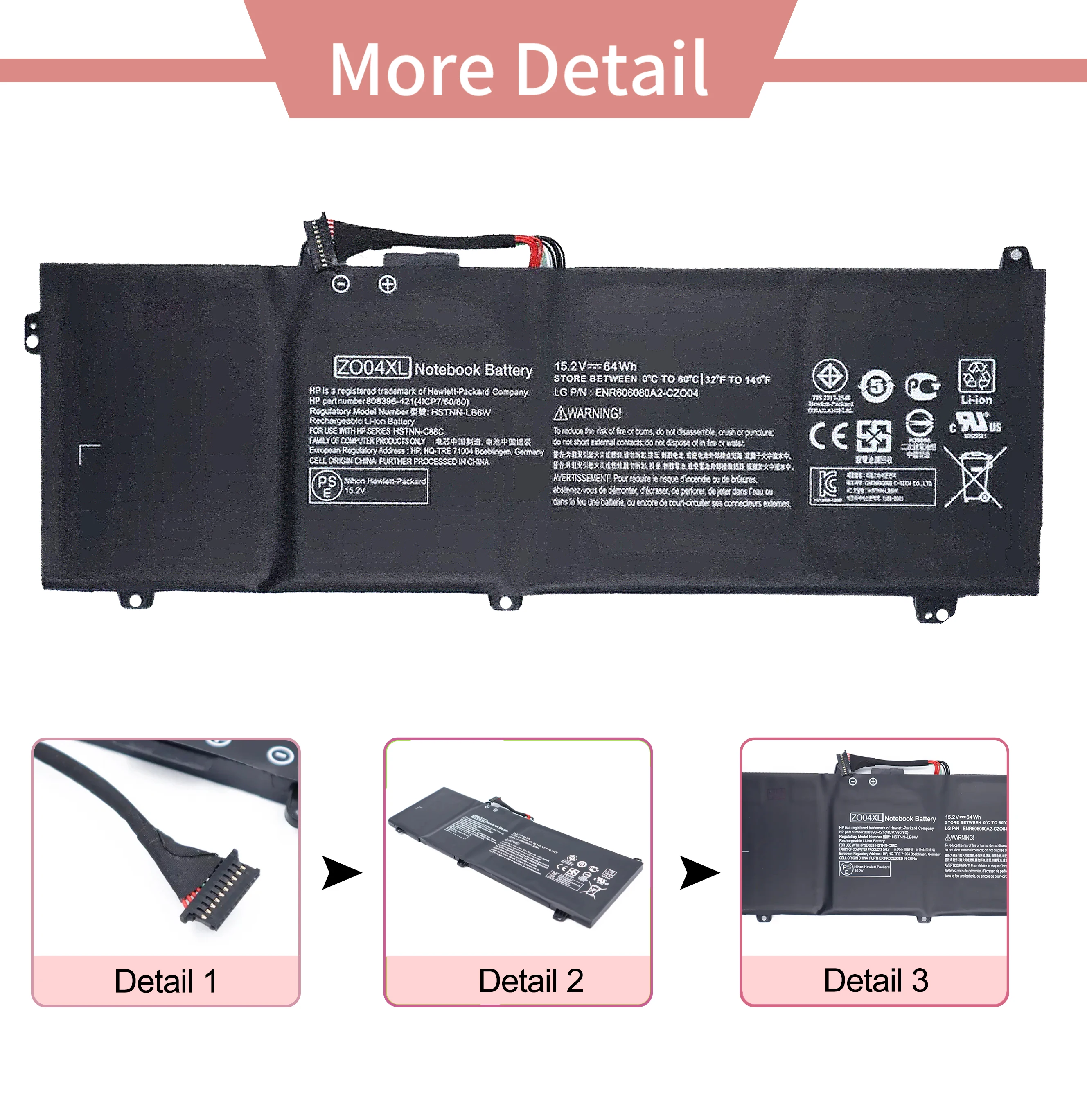 Factory Price Laptop Battery 4210Mah ZO04XL For Zbook Studio G3 HSTNN-CS8C HSTNN-C88C HSTNN-LB6W