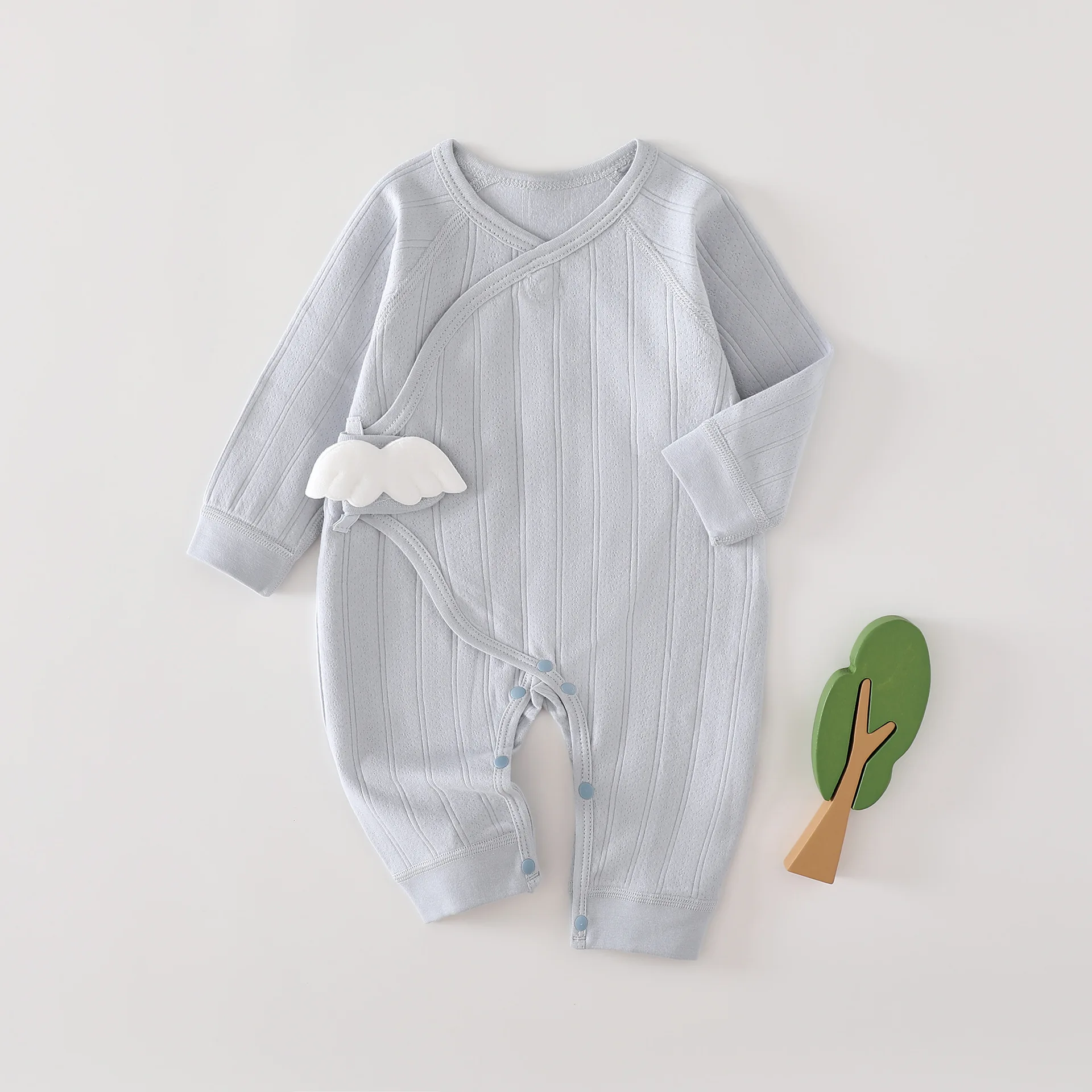 AYNIGIELL Newborn Baby Solid Color Jumpsuit Spring and Autumn 0-6Months Baby Rompers Newborn Girls Boys 100%Cotton Clothes