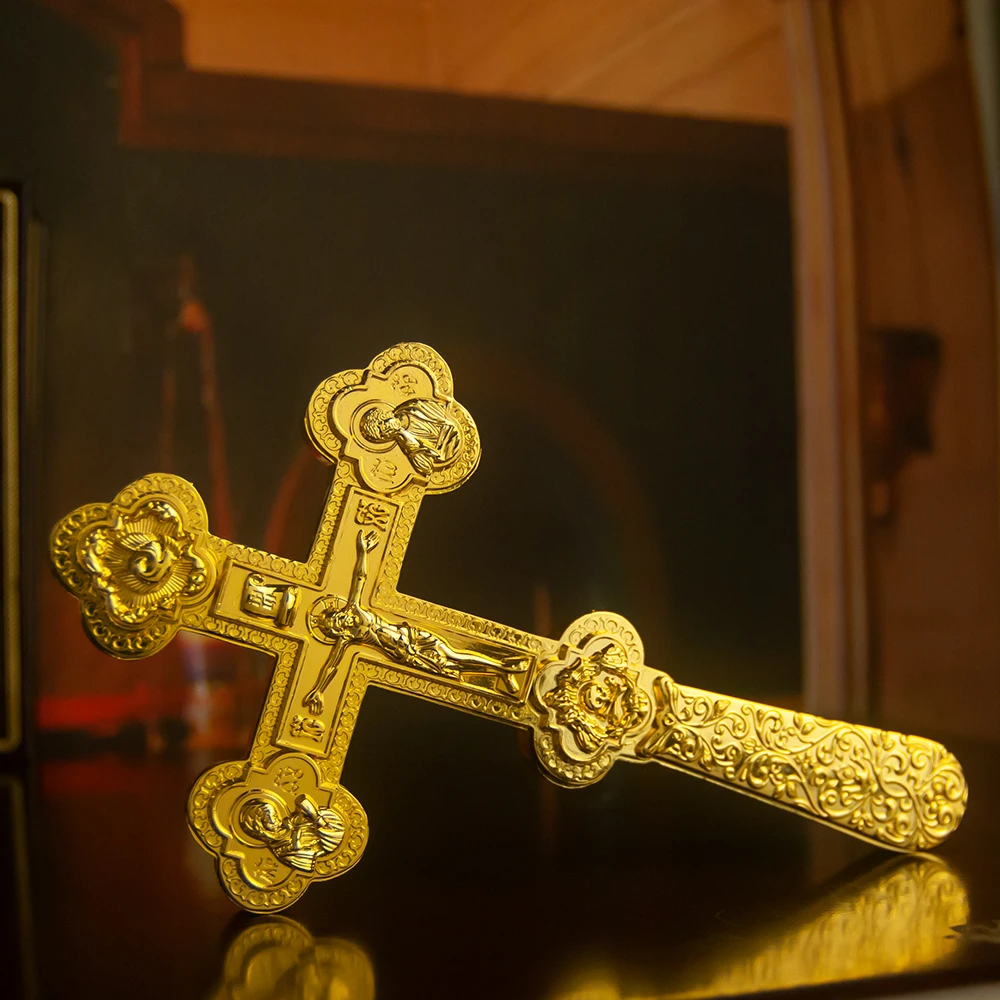 New 2026 Prayer for the Cross of Orthodox Cross Alloy Cross Church Decoration Handheld Cross Pastor Ritual Supplies Handicrafts