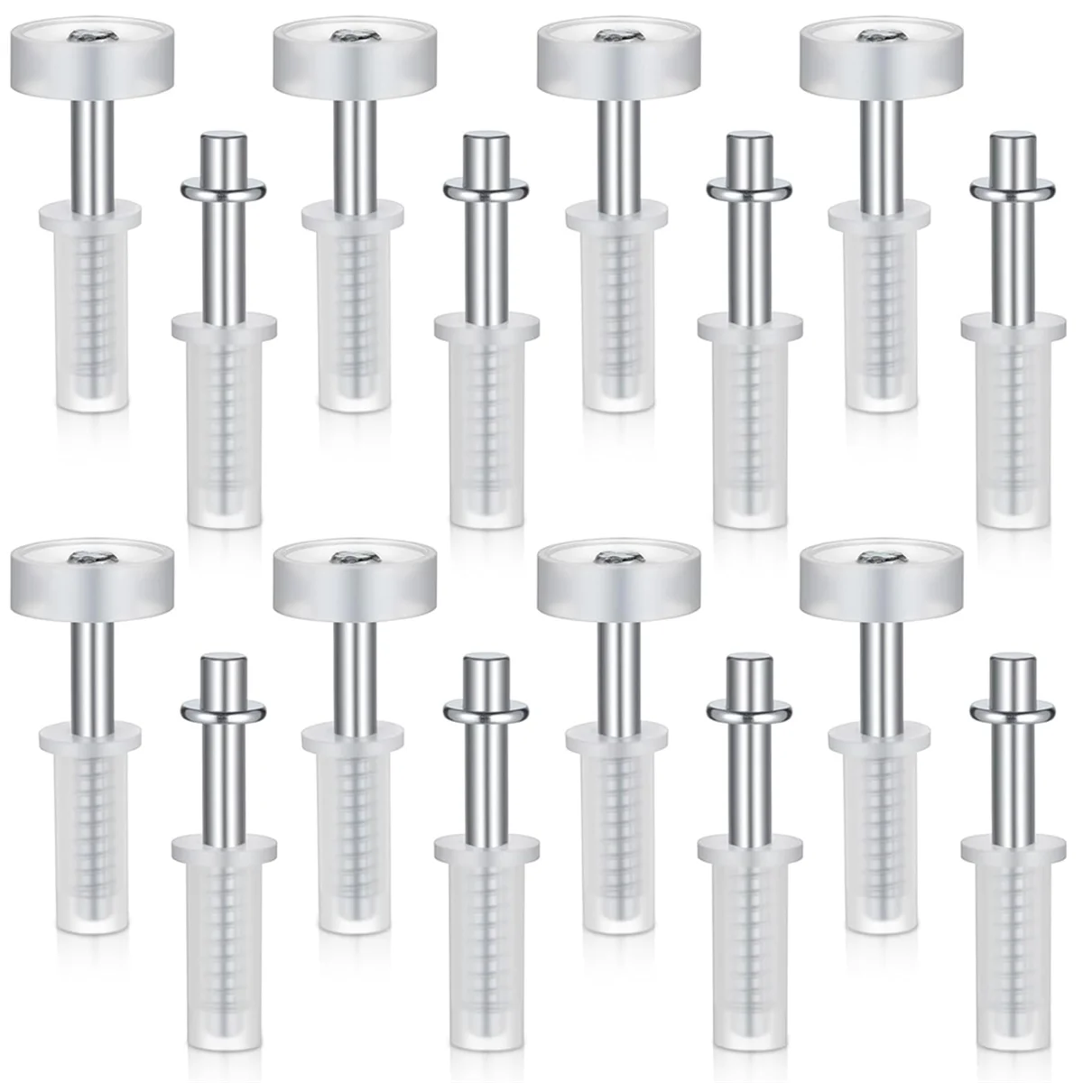 AA25 Bifold Closet Door Hardware, 16Pcs Bi-Fold Doors Top Roller Guide Wheel and Tops Pivot for Folding Accordion Shower Door