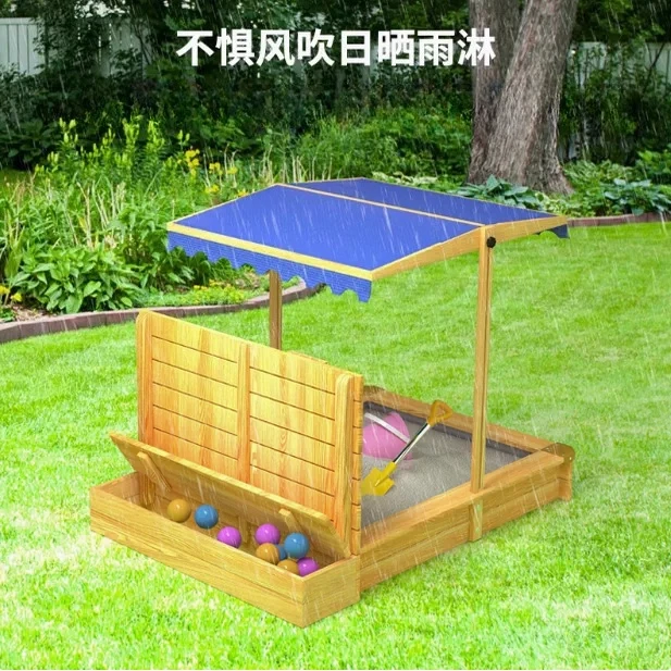 Playground Indoor Kindergarten Courtyard Baby Outdoor Sandpit Children's Sandpool Outdoor Solid Wood Fence Wooden