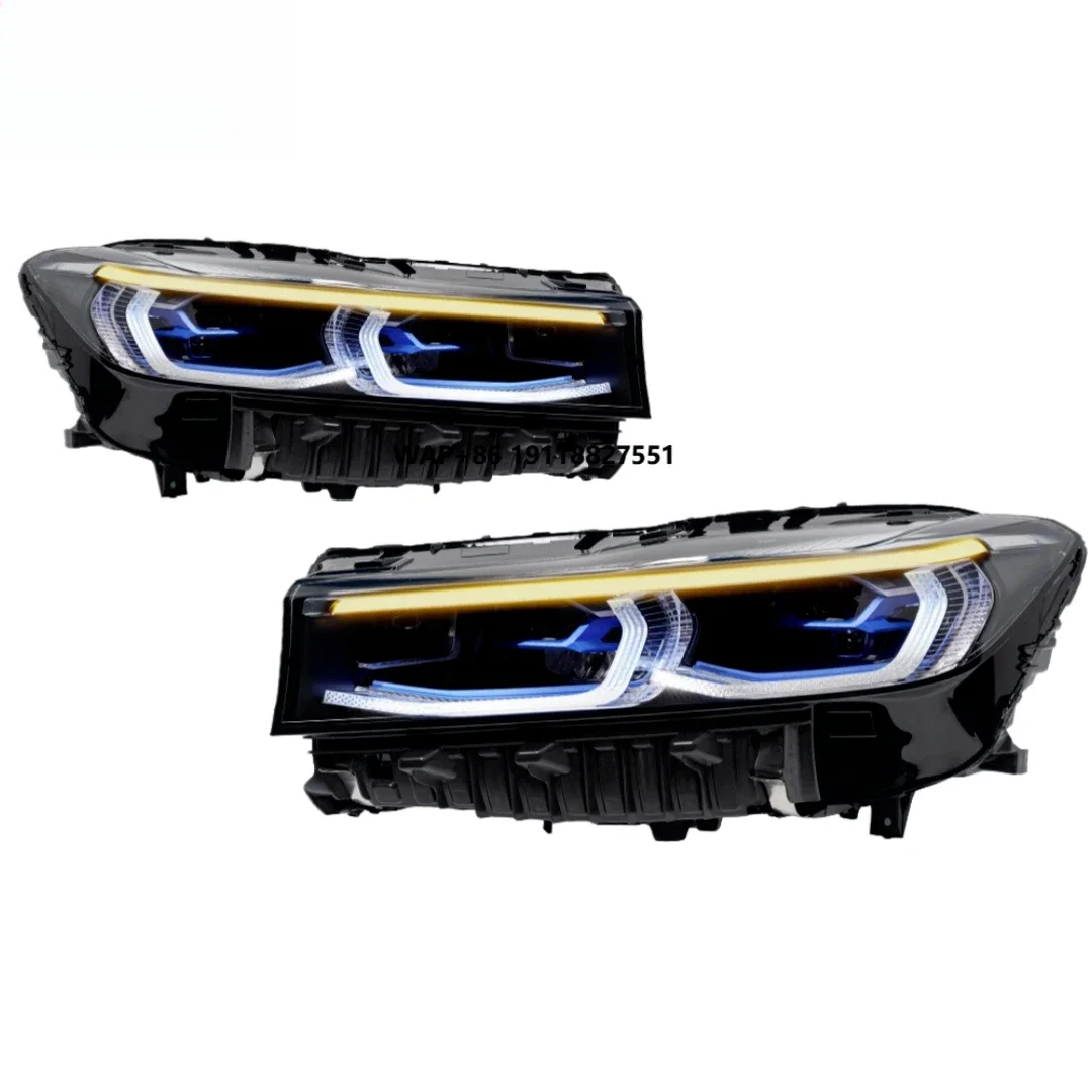 LED Headlight fo 7 Series G11 G12 2016-2018 Assembly Modification Blue Frame Lens Daytime Running Lights with Turn Signals