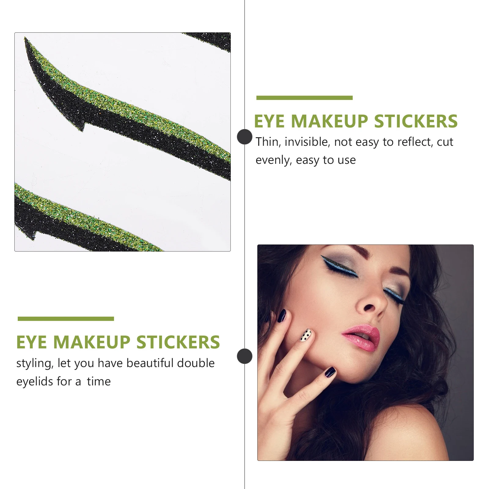 

12Pairs Double Eyelid Stickers Indoor Outdoor Different Effects Reusable Eye Makeup Tools Suitable All Eye Shapes