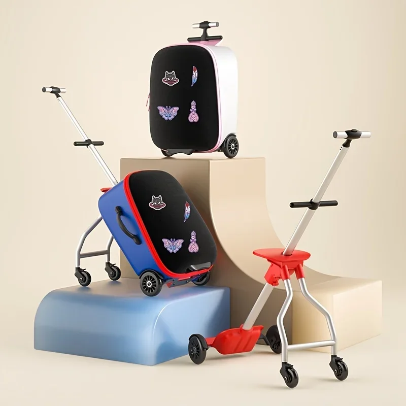 

Premium-quality Kids Ride-on Luggage with Spinner Wheels Suitcase Toddler Ride-On Suitcase Carry On Trolley Luggage for Travel