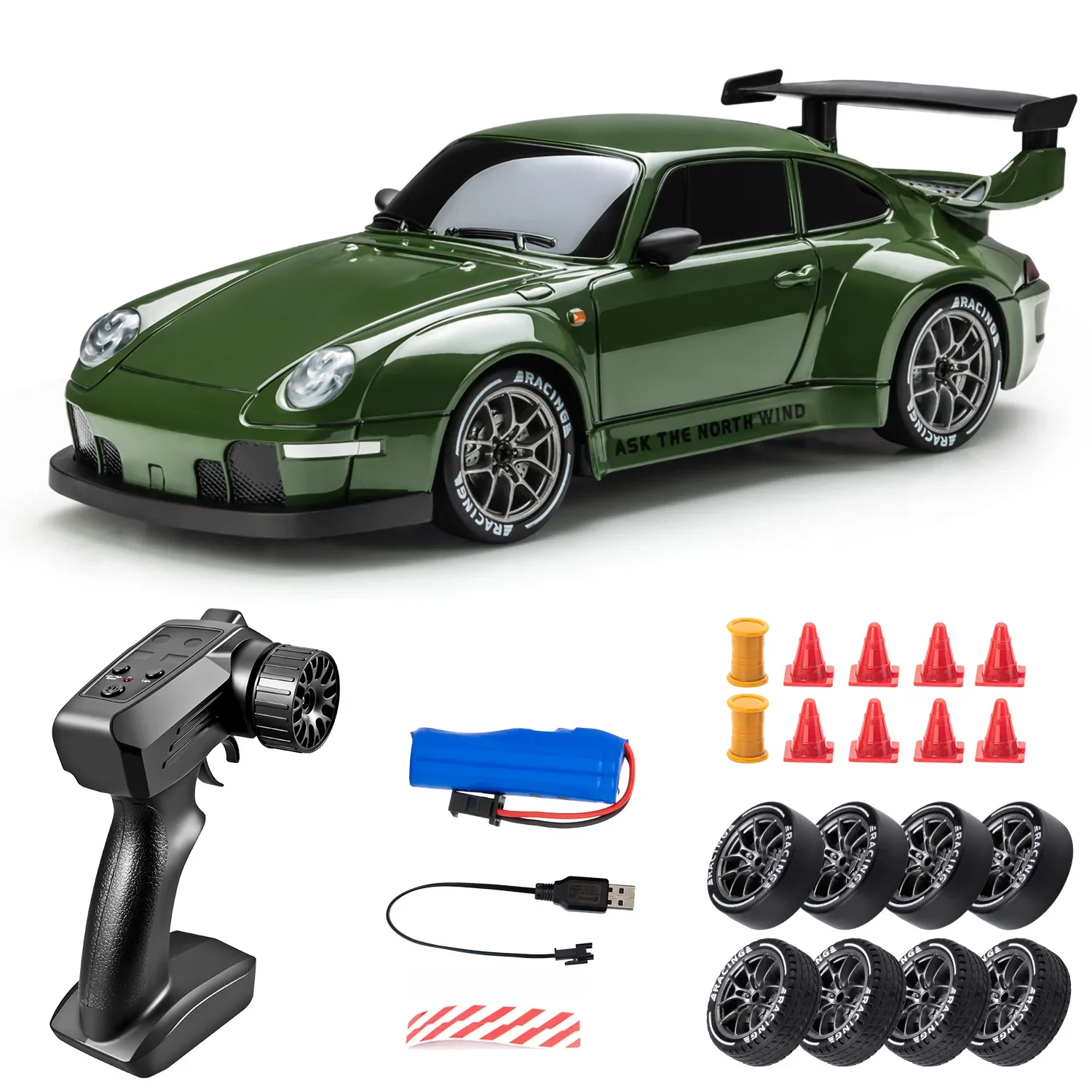 

1:24 Scale RC Drift Car with Gyroscope 20KM/H High Speed 4WD Remote Control Car 2.4Ghz Alloy Mini Racing Toy Gift for Boys Kids