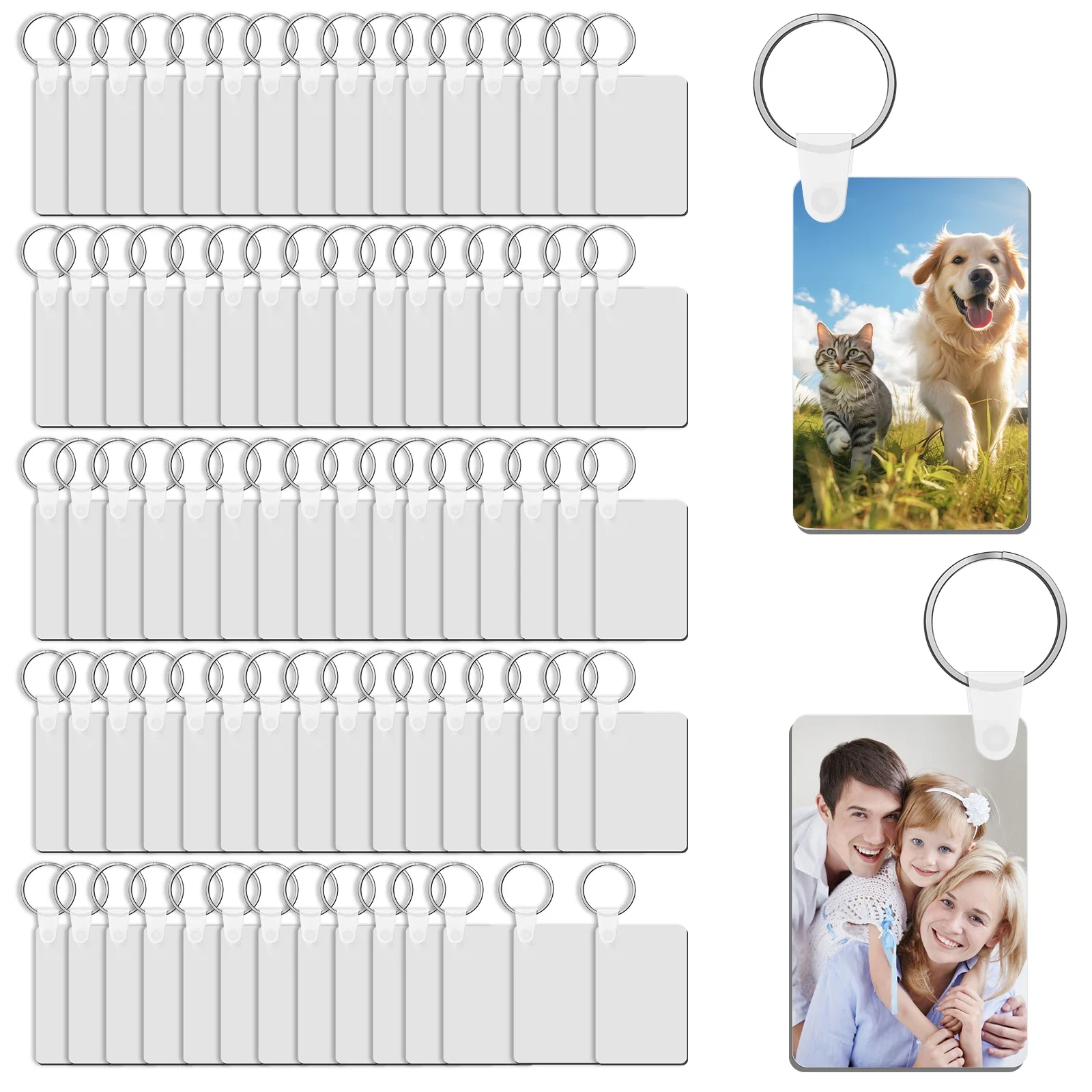 

240PCS Sublimation Keychain Blanks Double Side Heat Transfer Blanks MDF Key Rings Football Sublimation Keychain Blanks Bulk Set