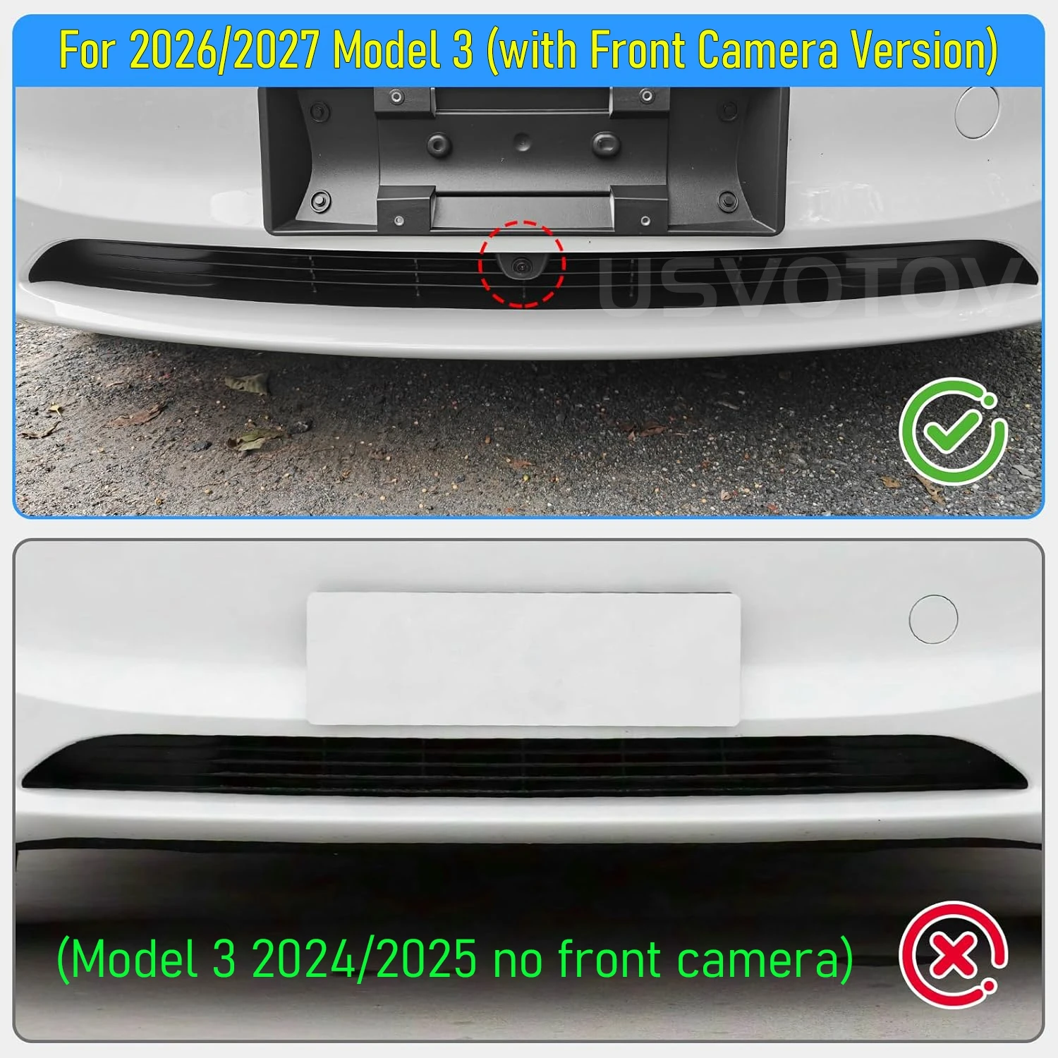For 2026 Tesla Model 3 Grille Mesh Insect (With Camera Version) Anti-Insect Net Lower Bumper Intake Grille Air Inlet Vent Cover