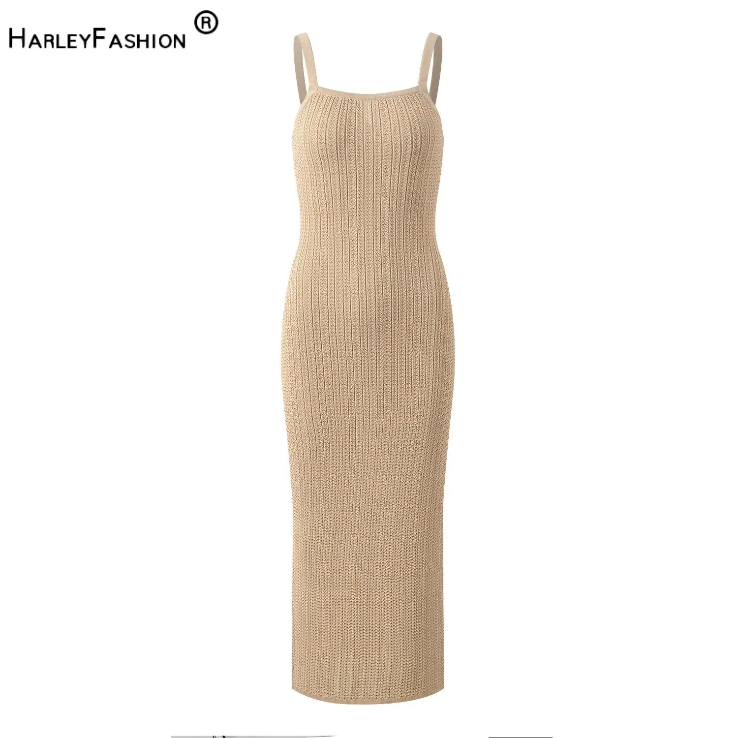 Новое поступление 2025 года, лето-весна, женское однотонное базовое облегающее платье, женское сексуальное трикотажное платье миди без шнуровки