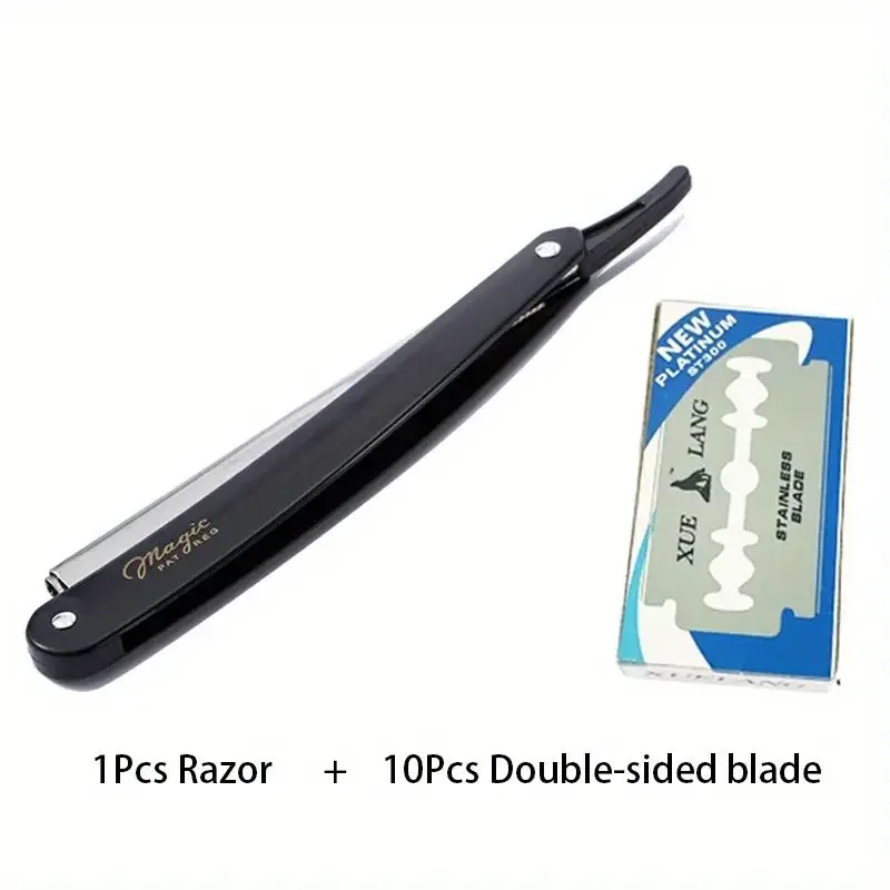 Manual Shaver For Men Barbershop Stainless Steel Shank Is Easy To Use Safety Razor 1pcs Shaving Razor With 10pcs Blades