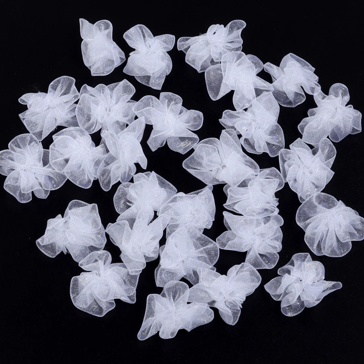 20pcs/pack 3cm Snow Gauze Leafless Pentagonal Flower Clothing Hair DIY Handmade Craft Decoration Accessories Wholesale