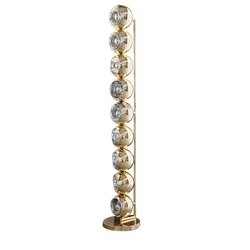 Postmodern Long Metal Floor Lamp Silver Gold Foyer Standing Lights Home Appliance Minimalist Creative Standard Lamp