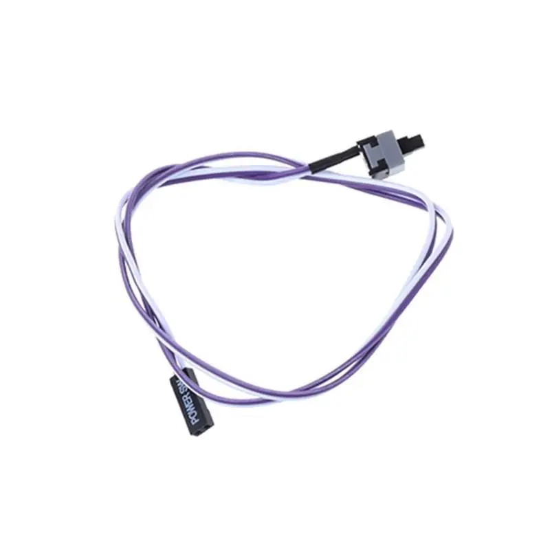 652F 1 Pack 2 Pin Power Cable on/Off Push Button Computer Switch Wire 0.48m
