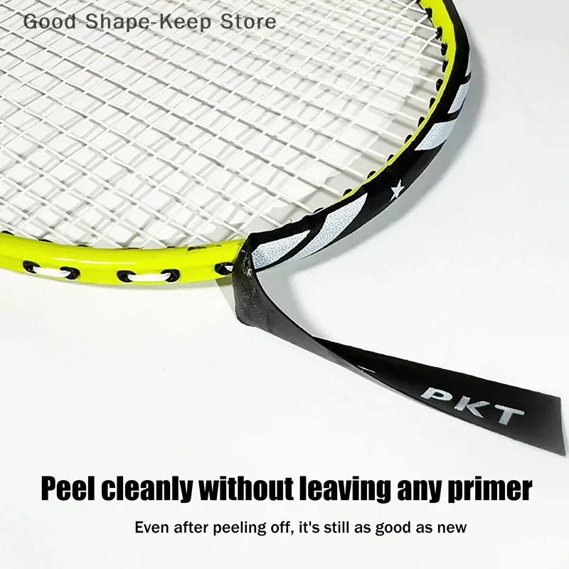 10 قطعة مضرب كرة الريشة مكافحة الطلاء قبالة ارتداء مقاومة الرياضة رئيس حافة حامي الشريط ذاتية اللصق شفافة عقال ملصق