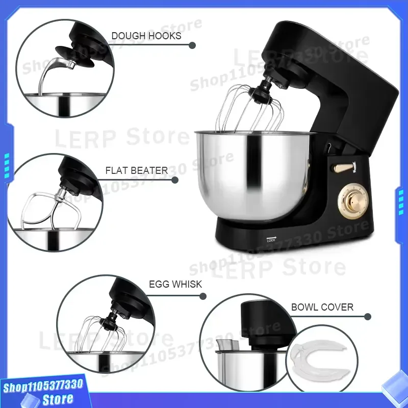 1800W 8L Electric Stand Mixer High Power Vertical Planetary Dough Kneading Machine for Cake Bread Household Kitchen Appliance