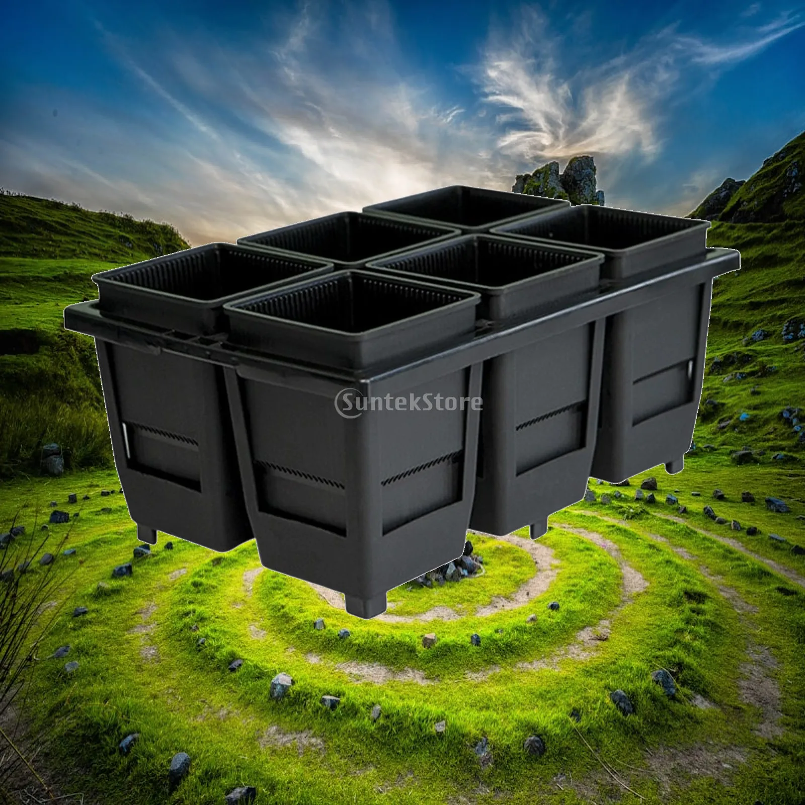 Lightweight Square Plastic Planter Pot with Drainage Holes for Flower Vegetables Bonsai Indoor Outdoor Use