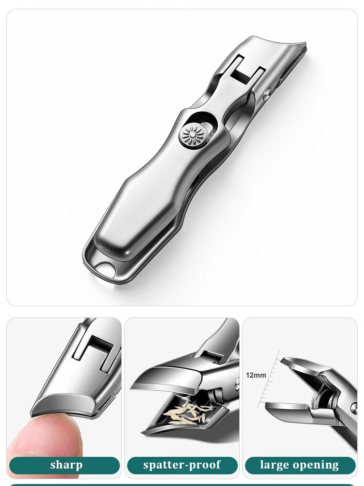Cortaúñas de alta calidad, cortaúñas único a prueba de salpicaduras, cortaúñas Diagonal, herramientas de manicura de acero inoxidable