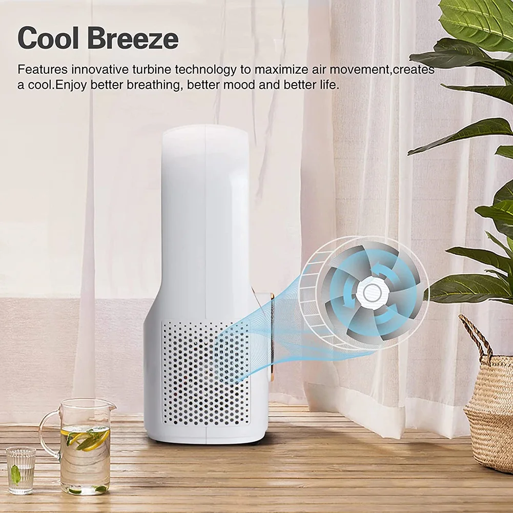 Настольный вентилятор, безлопастный вентилятор 11,8 дюйма, USB, с сенсорным управлением и 3 скоростями охлаждения, Персональный вентилятор для спальни и офиса
