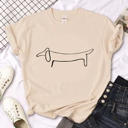 Dachshund tshirt women summer manga streetwear tshirt female graphic clothing