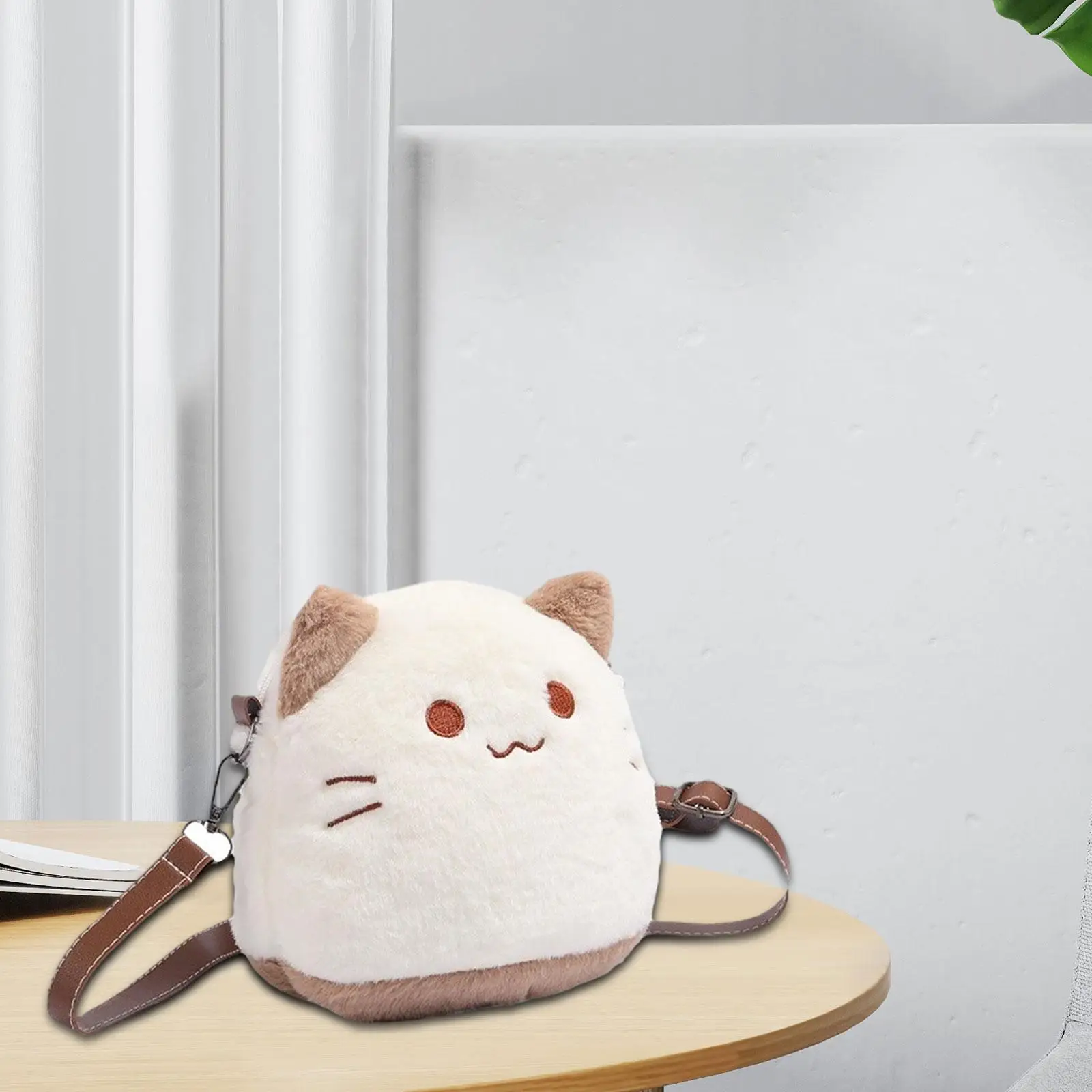 

Плюшевая сумка для кошек с регулируемым ремешком, очаровательная дорожная сумочка, мягкая игрушка для женщин