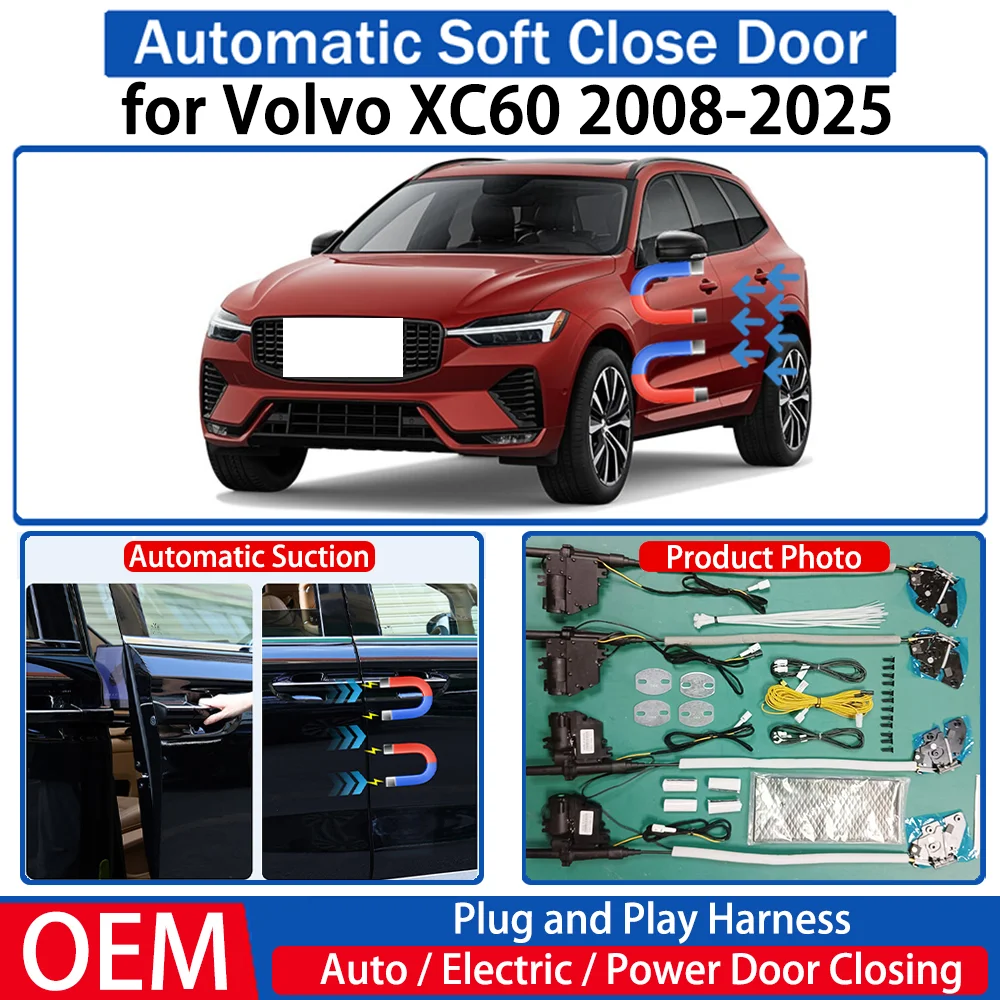 

ZJCGO for Volvo XC60 2008-2025 Car OEM Automatic Soft Close Door Electric Suction Kit Auto Power Closing System Plug＆play