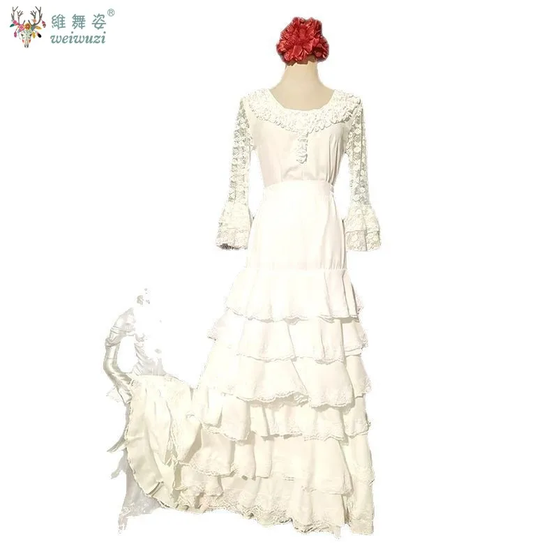 スペインのフラメンコダンススカート女性のカスタマイズセクシーなビッグスイング多層スカート部族スタイルベリーダンスパフォーマンス衣装