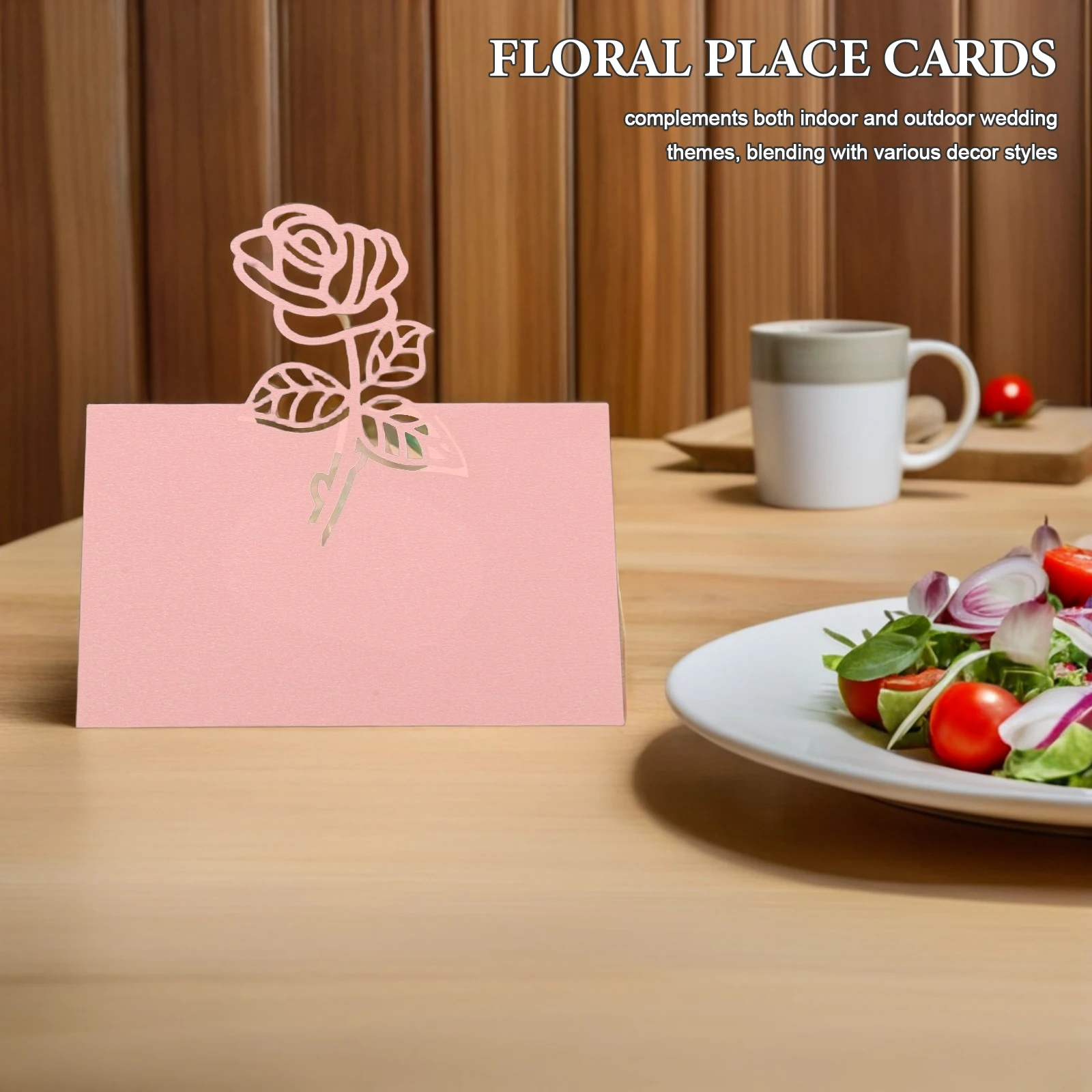 

50pcs Floral Place Cards Wedding Table Name Cards Seating Place Reception Sign For Guest Seating Wedding Reception Party