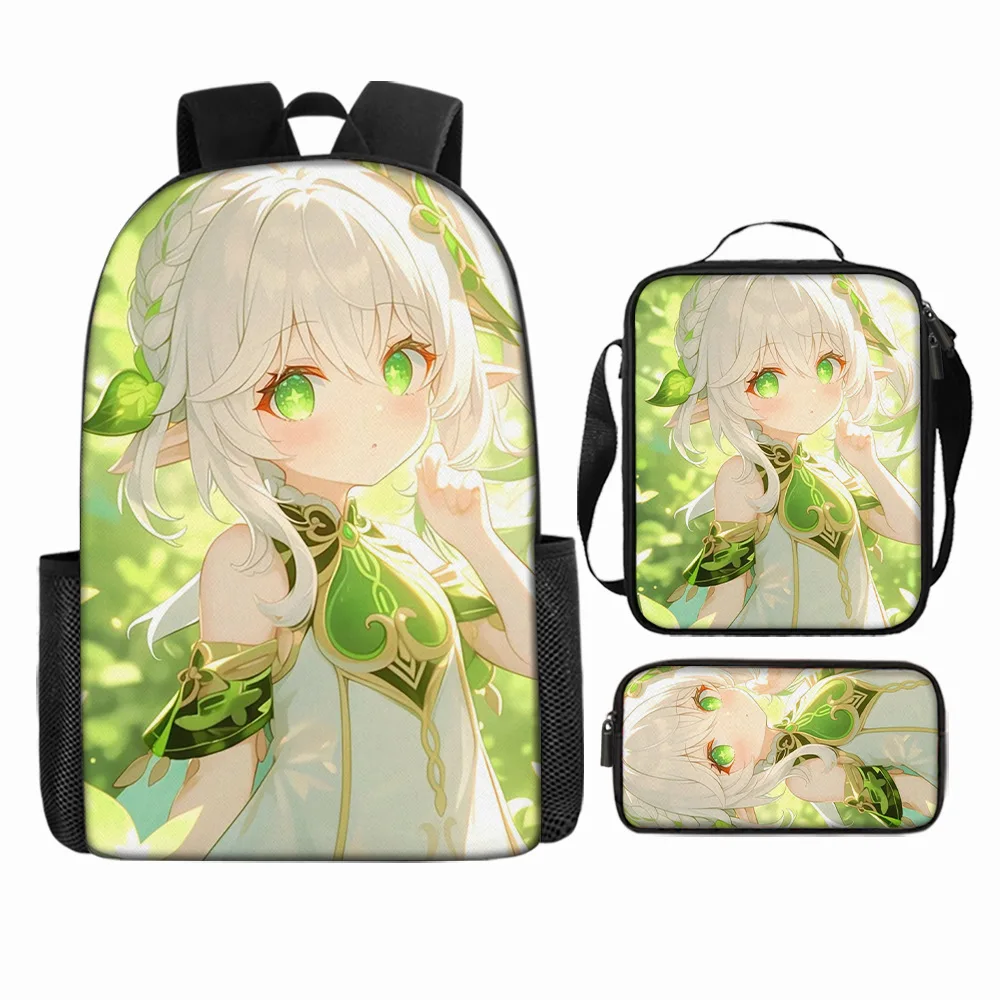 

Luxury Popular Funny Cute Genshin Impact 3D Printed 3pcs/Set pupil School Bags Laptop Daypack Backpack Lunch bag Pencil Case