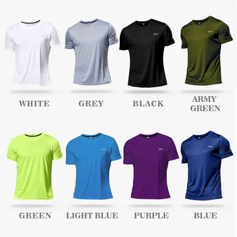 Camiseta de poliéster de alta calidad para hombre, camisa de secado rápido para Fitness, ropa de entrenamiento, ropa deportiva para gimnasio, Tops