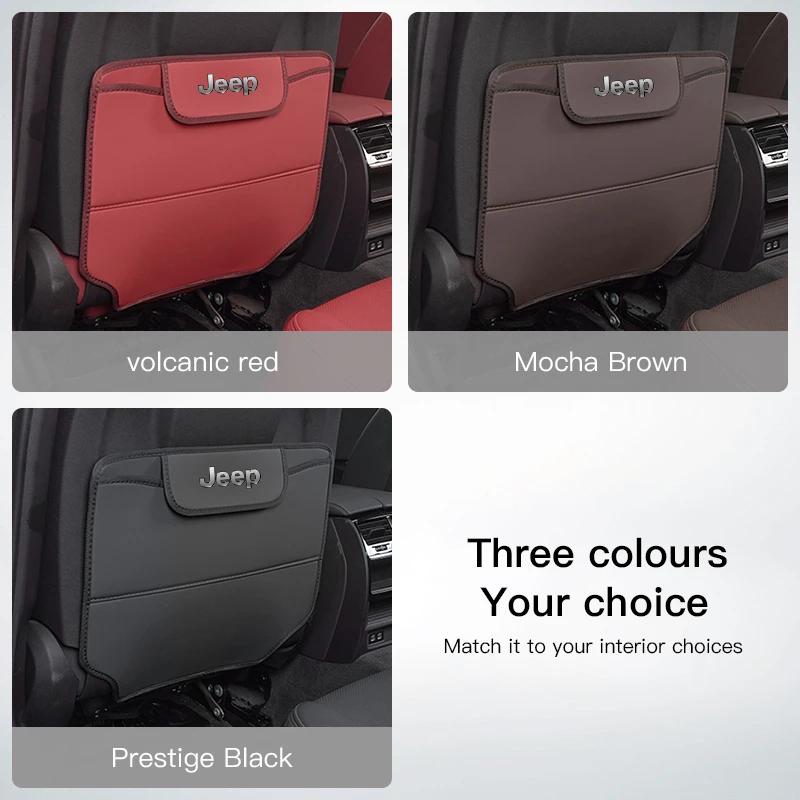

2Pcs Car Seat Back Prevent Kick Pad Storage Mat Accessories For Jeep Grand Cherokee Wrangler JK Gladiator Compass Valve Cap