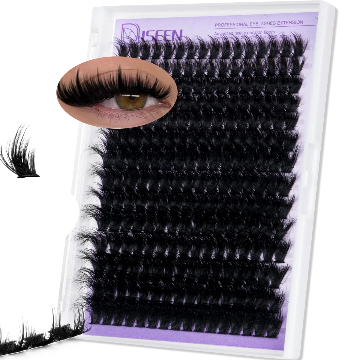 224 Stück Manga-Wimpernbüschel, Spikes, Wispy-Cluster-Wimpernverlängerungen, dicke Wimpernbüschel, wiederverwendbare Faux-Mink-Fairy-Wimpern – Detail 1