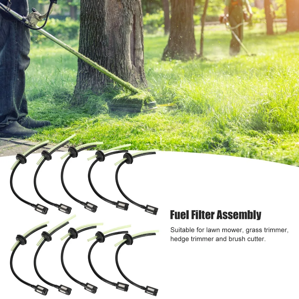 10pcs 2 Hole Design Fuel Filter Hose Kit Black and Green Plastic Fuel Filter Grommet Kit Compact Replacement Parts for GX35