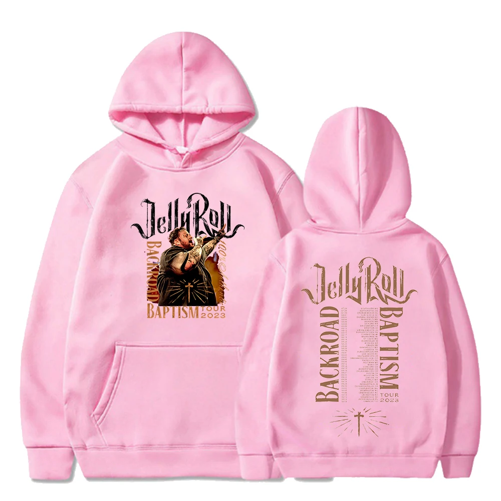 Jelly Roll-Sweat à capuche à manches longues pour hommes et femmes, Streetwear, Hip Hop, Backroad, Baptême, Tour du monde, Vêtements, 2023