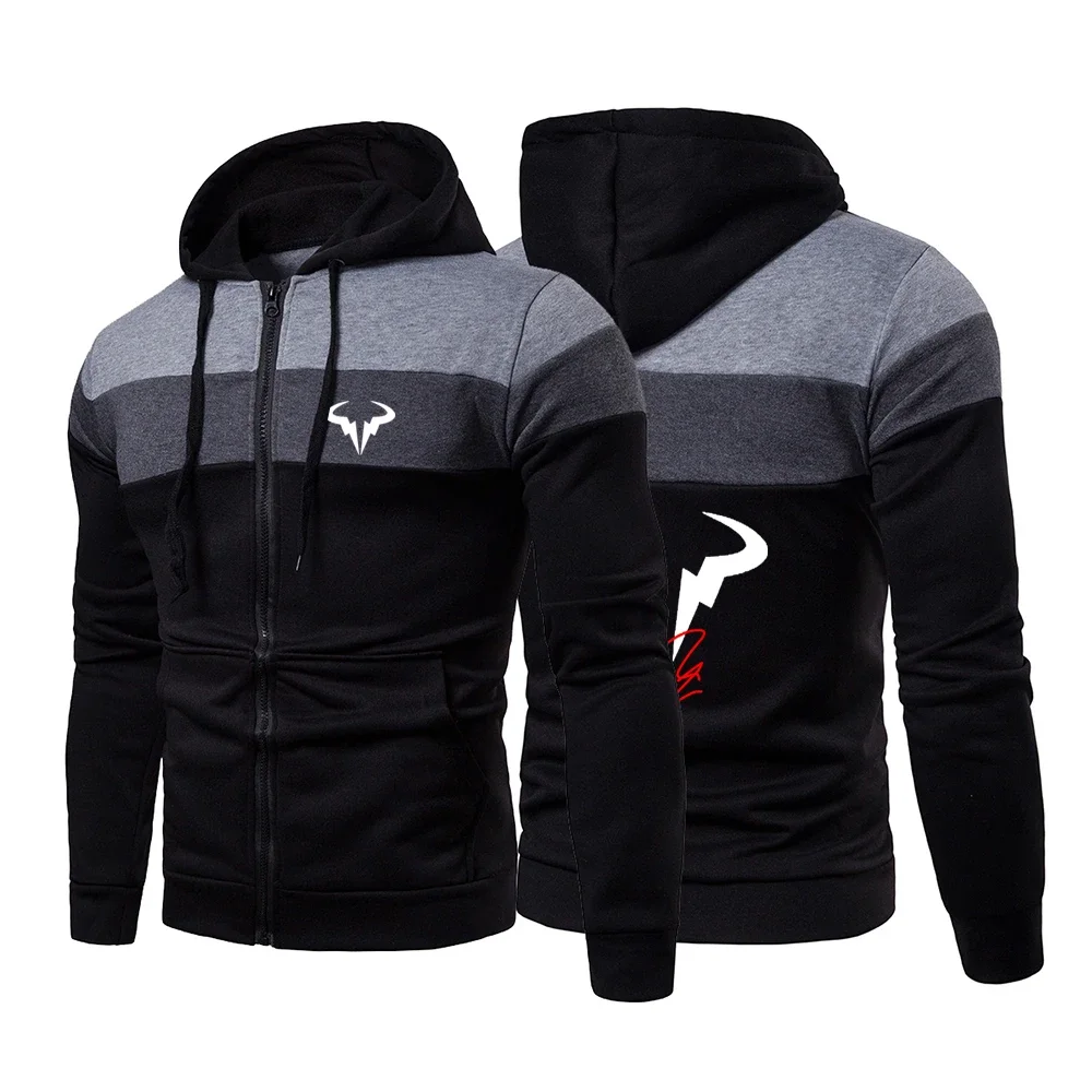 

Rafael Nadal 2024 Men Tennis Player New Patchwork Hoodie Streetwear High Quality Hooded Sweatshirt Fashion Casual Tracksuit Top