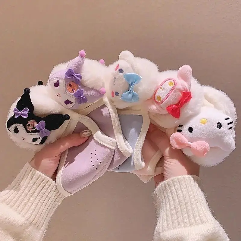 Hello Kitty Cinnamoroll аниме Kawaii MINISO детская теплая маска наушники милый мультфильм защита от холода толстая бархатная маска подарки