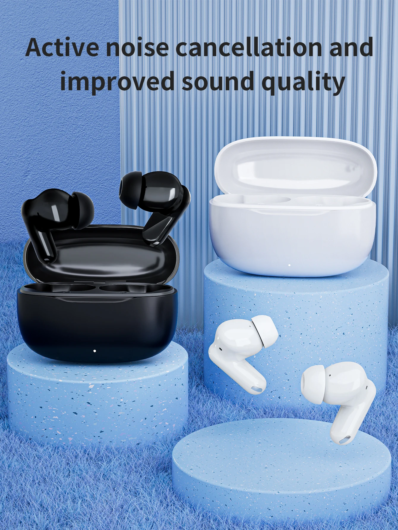 Wireless Earbuds, Dual LED Display, 48H Playtime, IPX4 Water