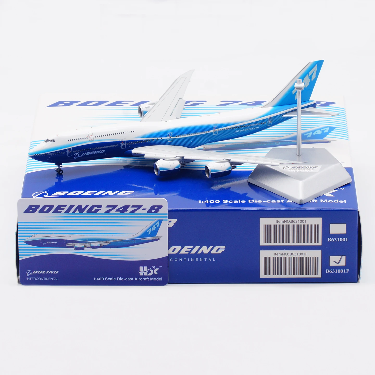 B631001F سبيكة تحصيل طائرة هدية HX نموذج 1:400 بوينغ B747-8 "لون المنزل" دييكاست نموذج طائرة رفرف أسفل مع حامل