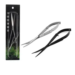 Stainless Steel Straight Curved Spring Scissor Landscape Maintenance Tools for Aquatic and Aquariums Aquatic Plants Scissor