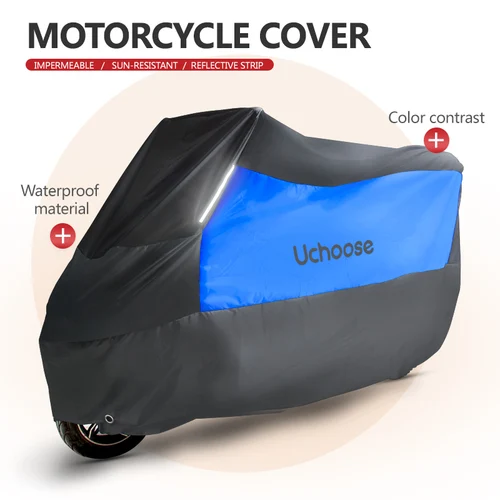 Imagen 2 del producto Uchoose-cubierta Universal impermeable para motocicleta, Protector con tiras reflectantes, para exteriores, 190T