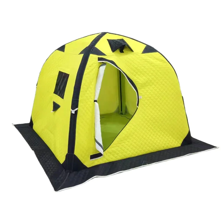 Outdoor Winter Inflatable Ice Fishing Tent Cotton Keep Warm  Three Layer Waterproof Insulation Pop up  Portable Tent