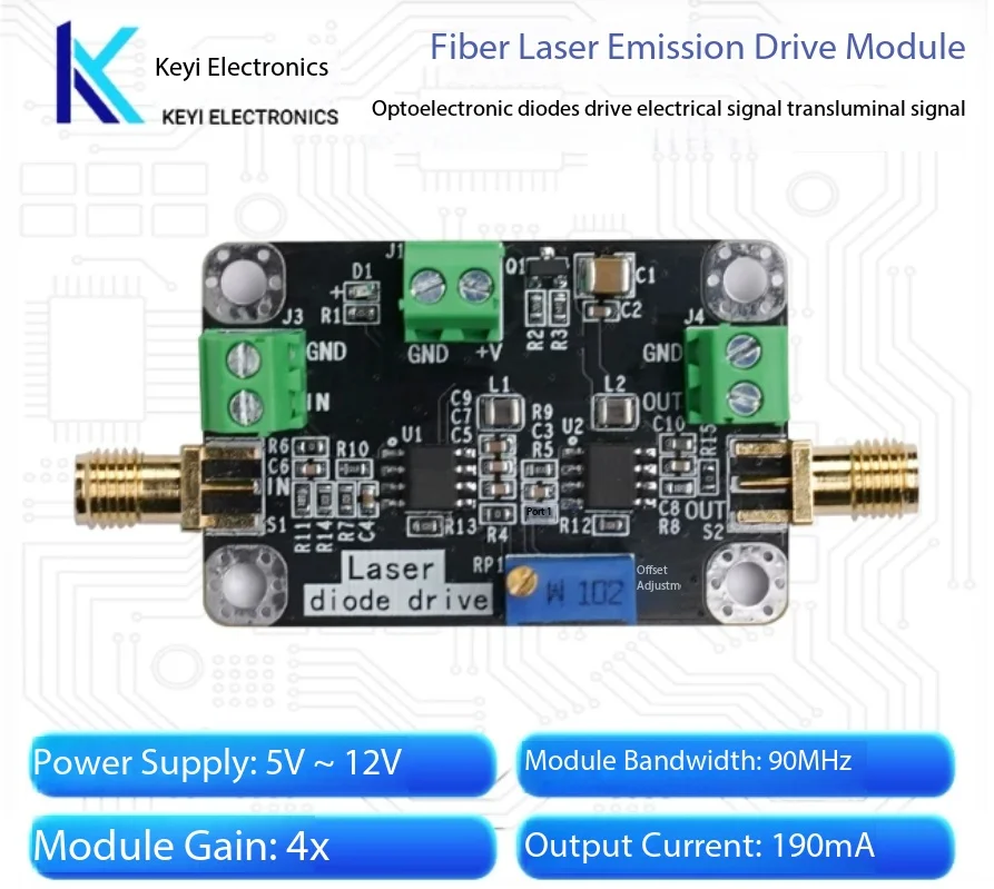 Fiber Laser Drive Module Photodiode TIA Amplifier Board Converts Voltage to Optical Signal (High-Speed)