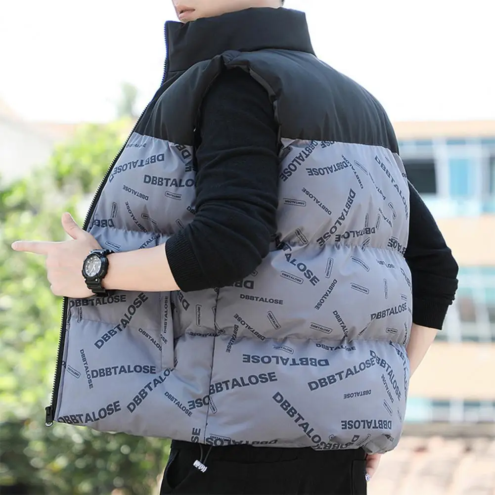 

Stylish Vest Coat Patchwork Super Soft Sleeveless Jacket Thicken Zipper Waistcoat