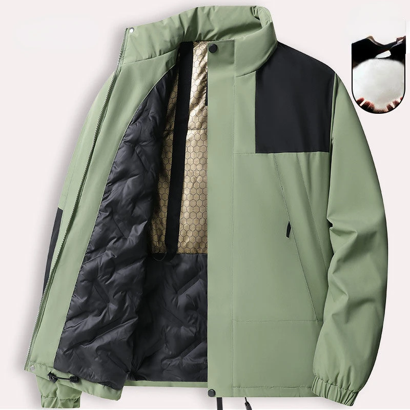 

Men's Women's Jackets Winter Patchwork Coats Warm Parkas Windproof Windbreaker Zips Sweatshirt Outdoor Outerwear Long Sleeve New