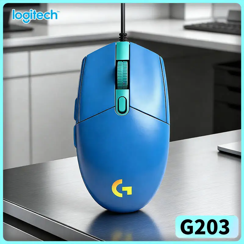 Logitech G203 LIGHTSYNC Wired Mouse, Full RGB Customization, 6 Buttons for Multi-Genre Gaming G102/G402/M100R