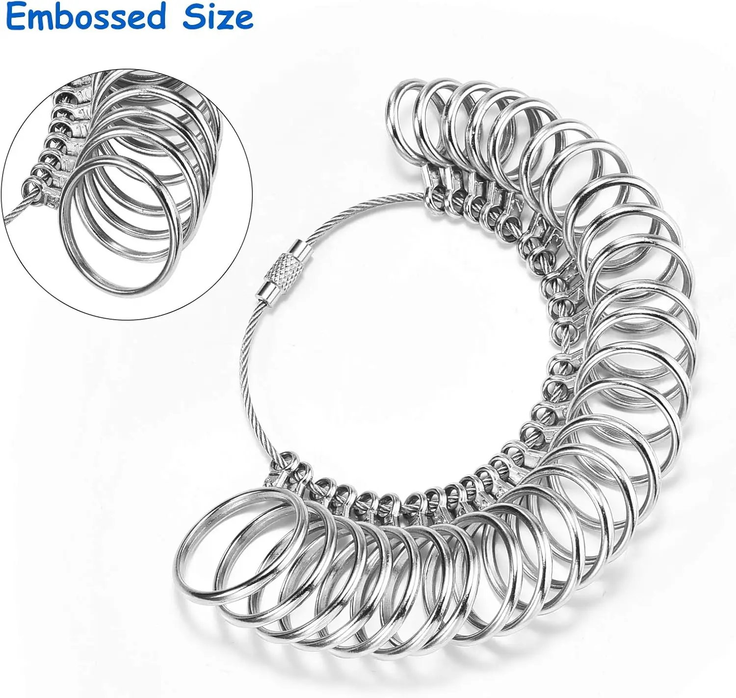 Ring Sizer Measuring Tool,  Aluminum Ring Mandrel Dual Measurement Size Metal Rings Sizers Tools Kit Adjuster for Women Men Ring