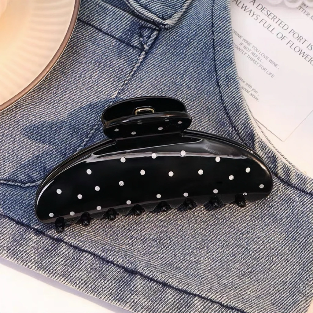 1/2 Stück Französische Polka Dot Design Haarklammer Bananenklammern für Frauen Große Haarspangen Mode Süße Haarschmuck Kopfbedeckung – Detail 6